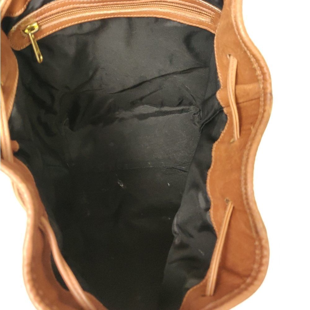 💥XL COACH TAN BROWN GENUINE LEATHER BACKPACK SHOULDER BAG CARRY ALL - Picture 10 of 10